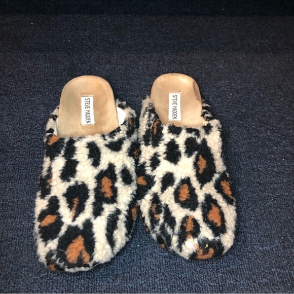 Steve Madden VESA Brown Cheetah Print Faux Upper Fur Slides Size 9 - Picture 1 of 8